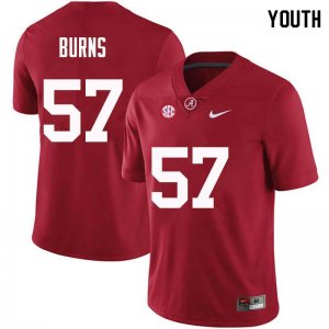 NCAA Youth Alabama Crimson Tide #57 Ryan Burns Stitched College Nike Authentic Crimson Football Jersey PT17W54XA